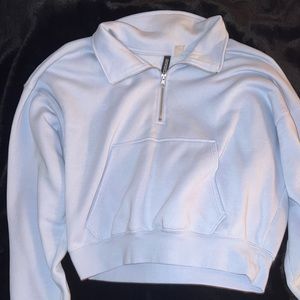 Light Blue H&M Cropped 3/4 zip polo